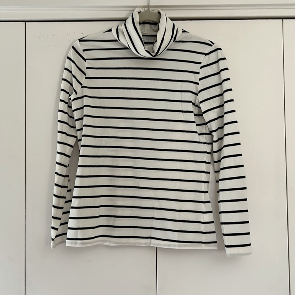 Classic Talbots black & white striped turtleneck.Size small.Wonderful condition.